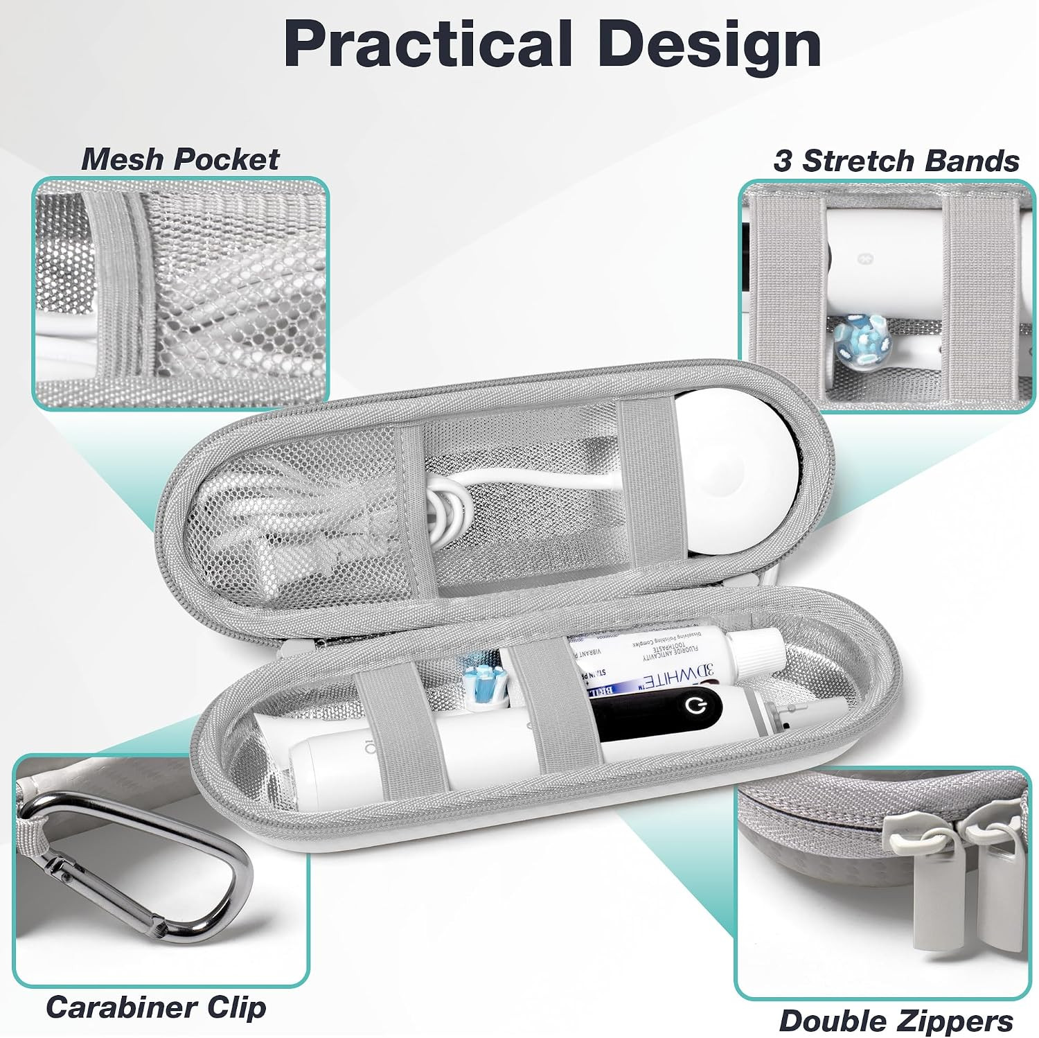 Hard Shell Electric Toothbrush Case – for Oral-B iO/Pro/Smart Series Bigger Size