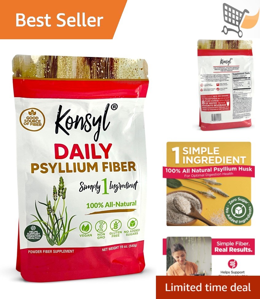 Psyllium Fiber Powder All-Natural 90 Servings Digestive Health Support