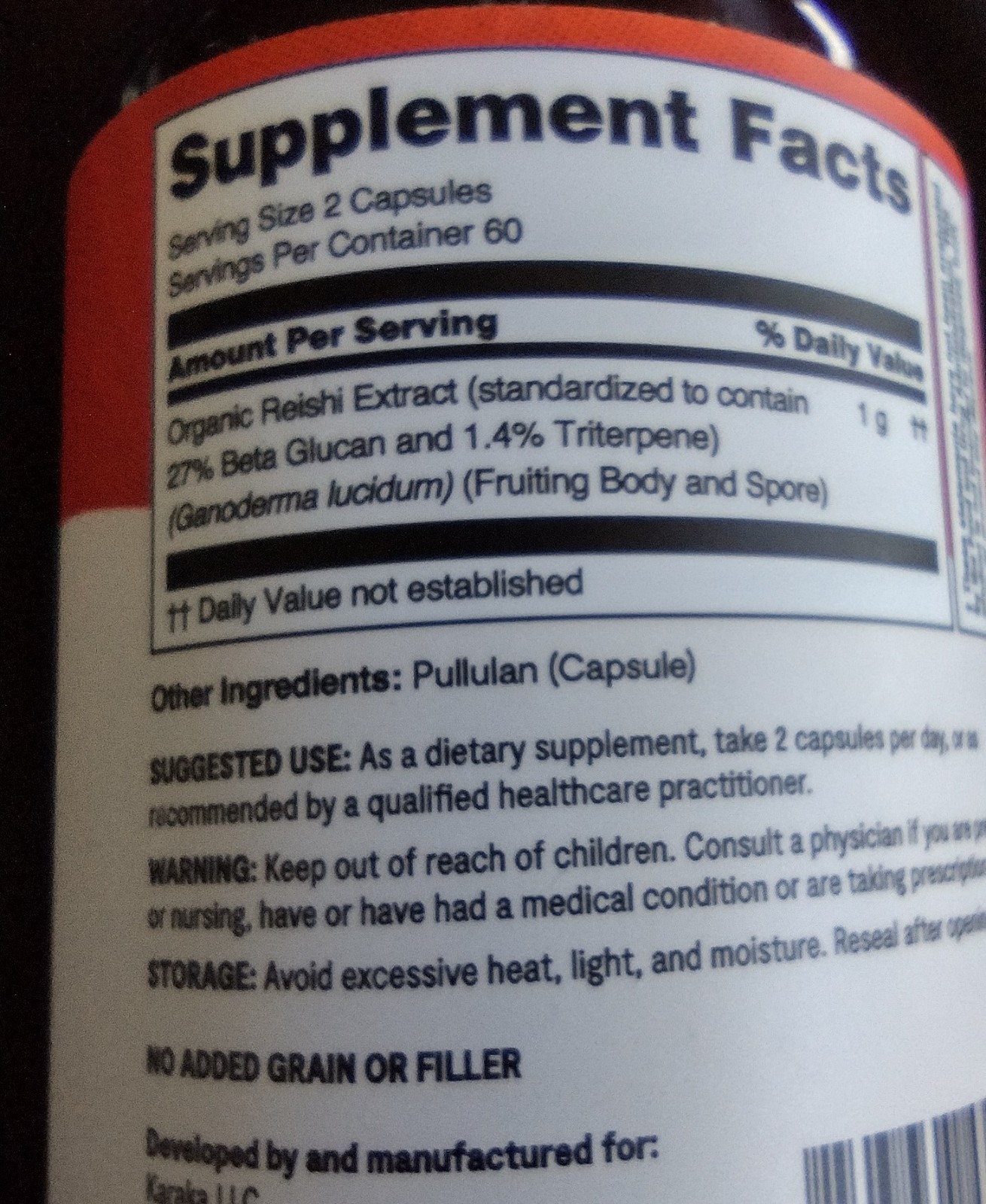 FreshCap Reishi Mushroom Extract Capsules 120 Caps Mushroom Extract. exp 2/27