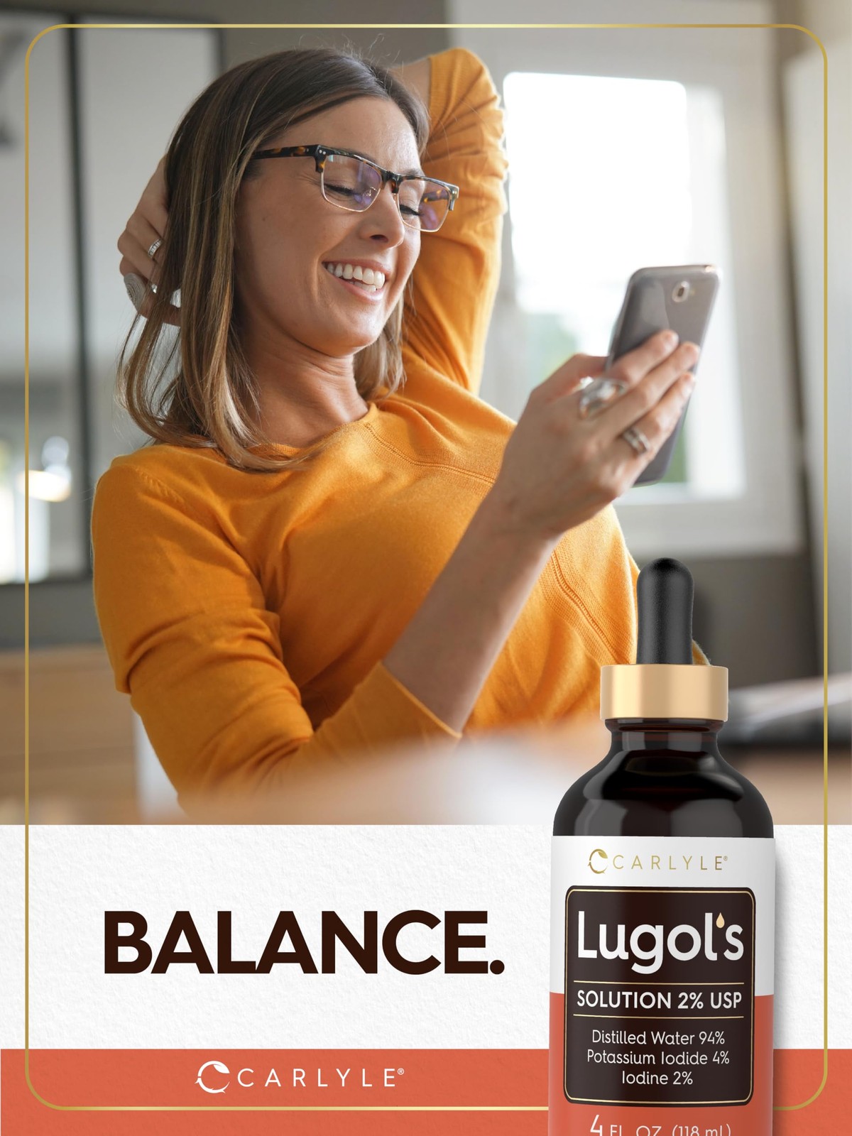 Carlyle Lugols Iodine 2 Percent | 4 fl oz (Pack of 1) | 4 Fl Oz
