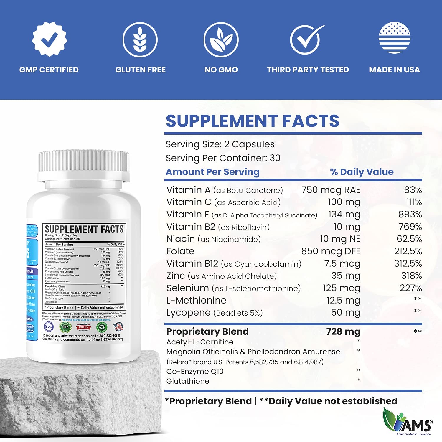 Fertility Supplements for Men – Sperm Count Booster, Supports Motility, 60 Caps