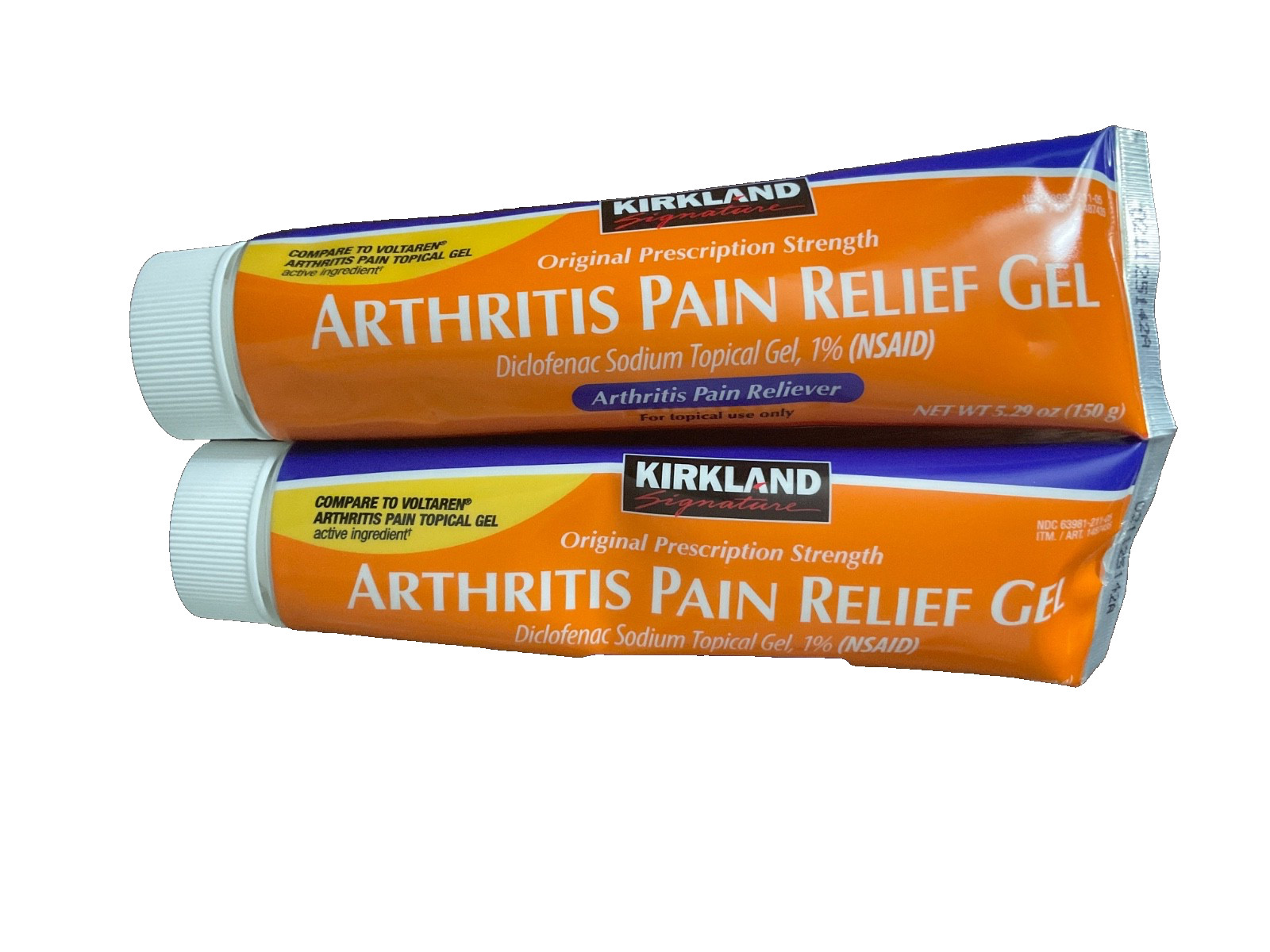 2x Kirkland Signature Arthritis Pain Relief Gel, 1 % Diclofenac Sodium, 15.87oz