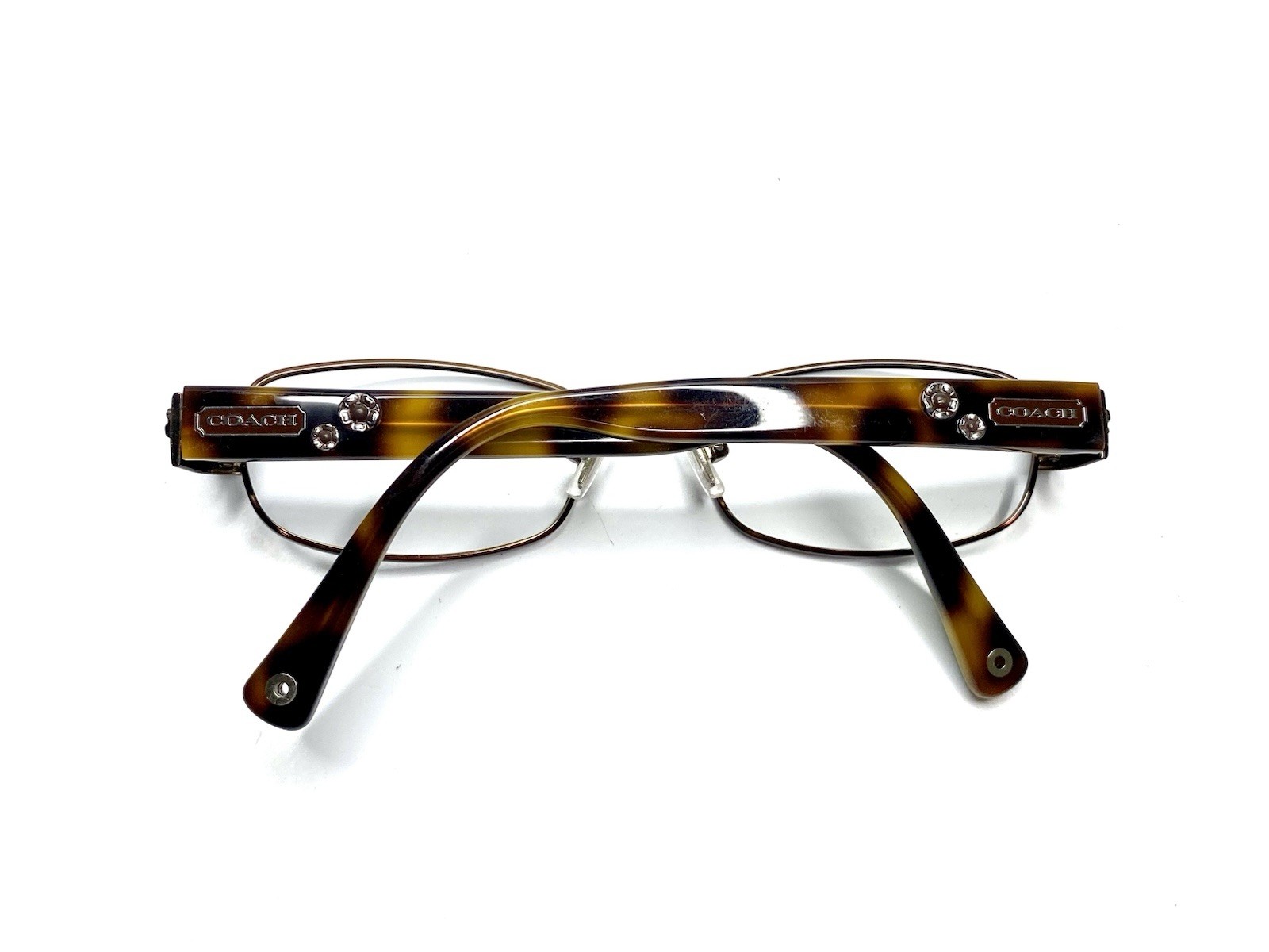 Coach Brown Metal Rectangular Floral Temple Glasses HC5006 9039 Summer 49 17 130