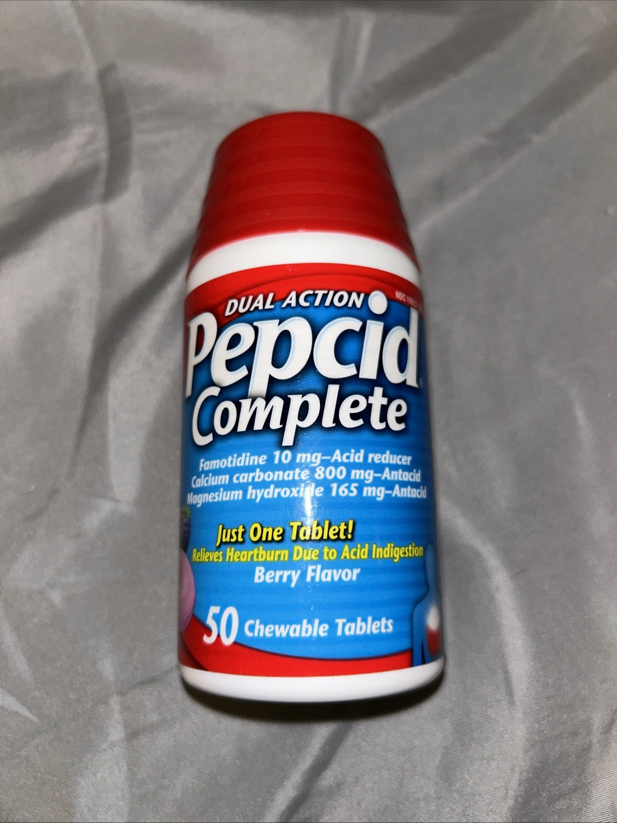 Pepcid AC Complete Dual Action Chewable Tablets Berry Flavor 50ct exp: 09/2028