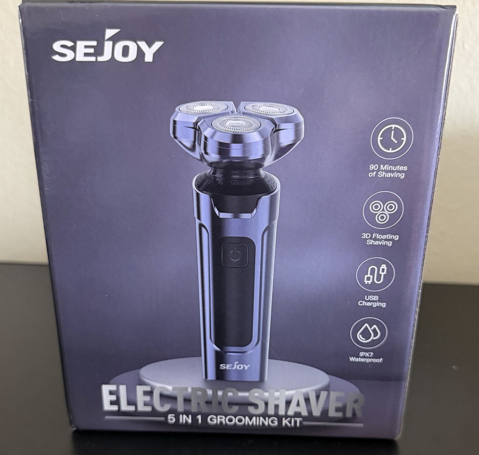 SEJOY 5-in-1 Electric Shaver Kit, 3 Head Rotary, Waterproof, USB Charging
