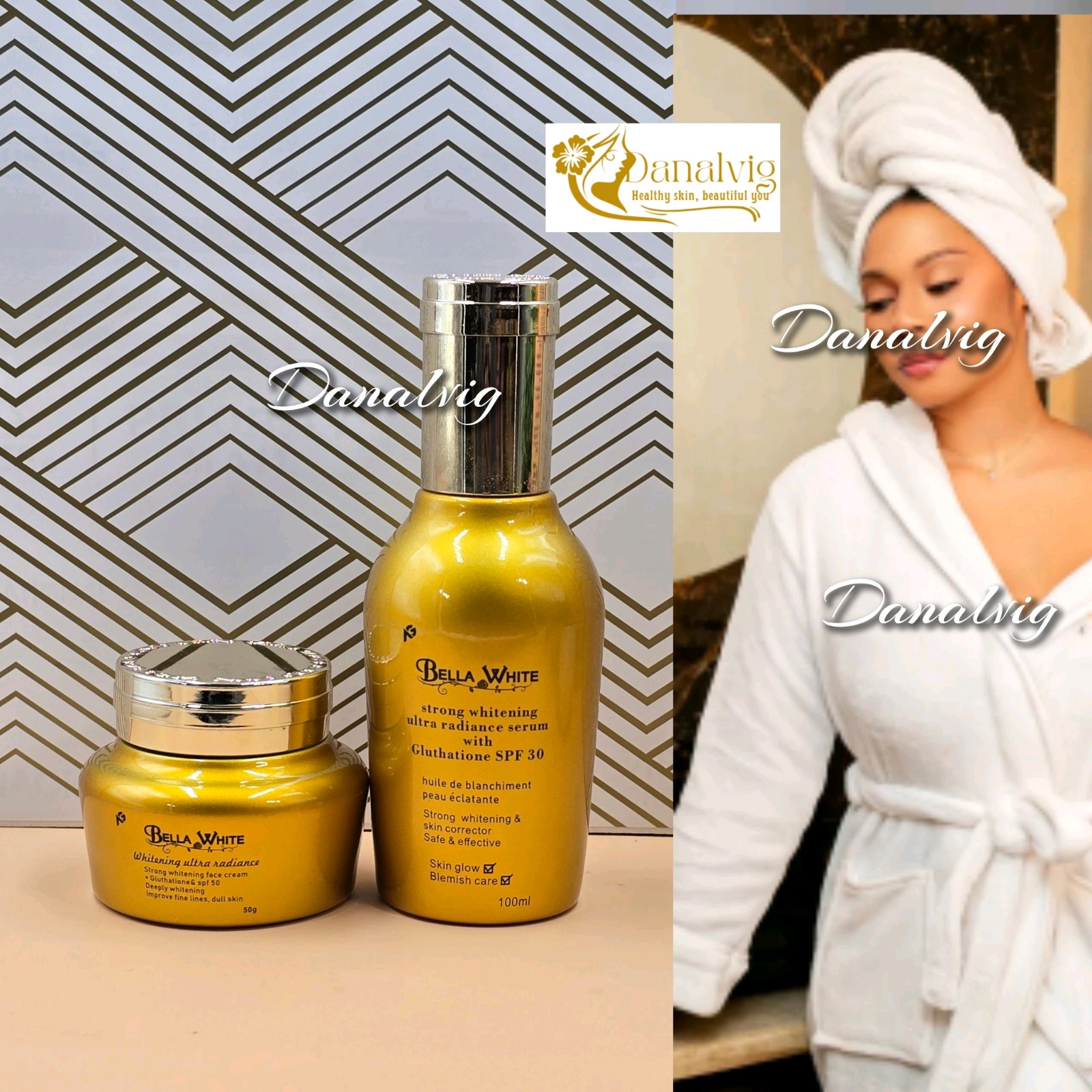 2pcs Bella white whitening ultra Radiance serum & face cream 👌👌👌👌