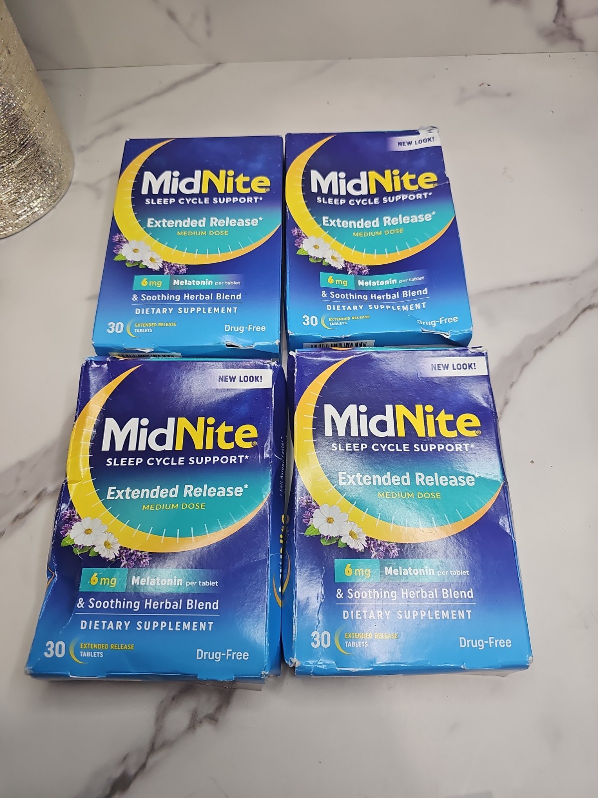 Lot of 4 MidNite Sleep Cycle 6mg Melatonin EXTENDED RELEASE 30 tablets EXP 26-27
