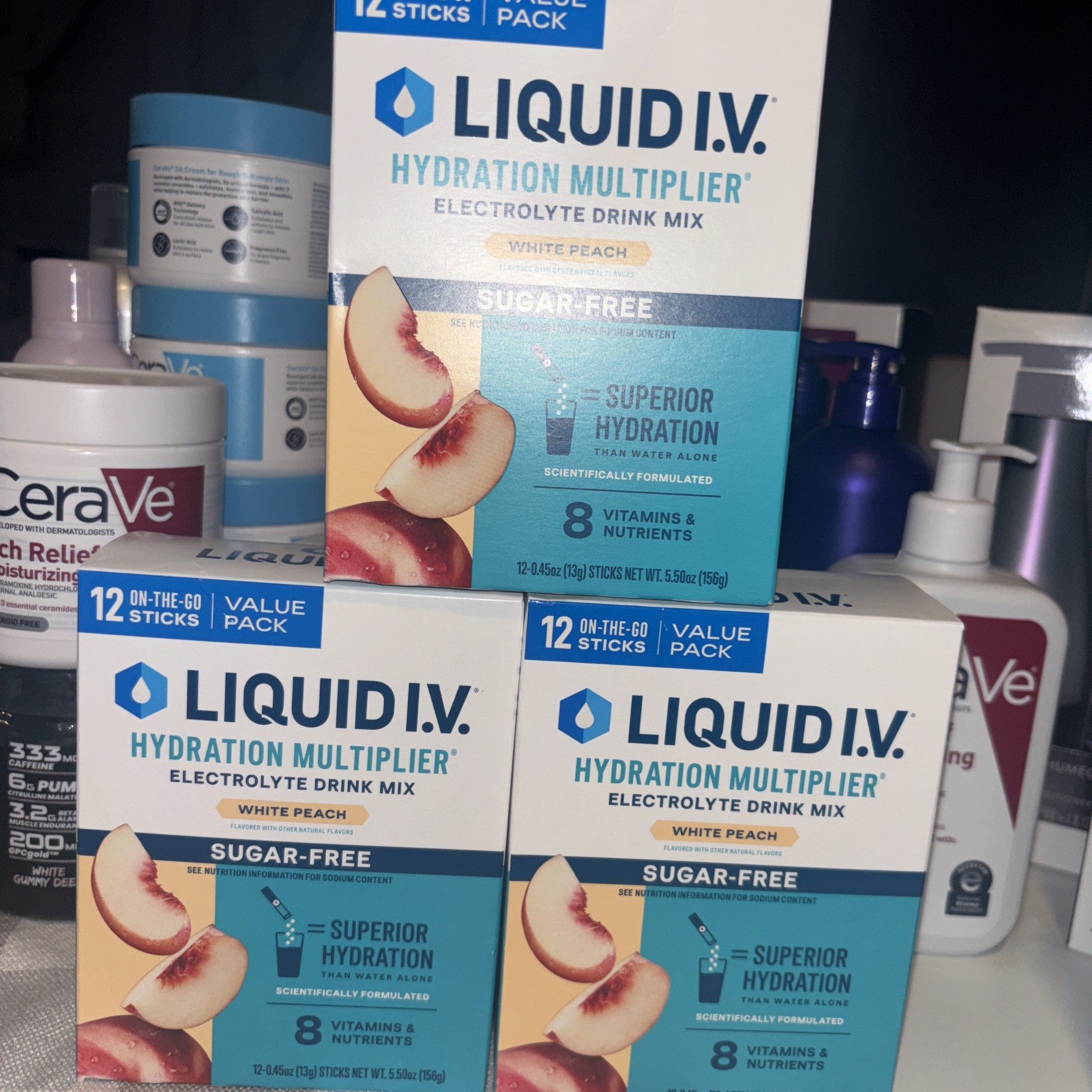 Liquid I.V. Electrolyte Drink Mix Hydration Multiplier 36 ct Peach 03/28 Exp+