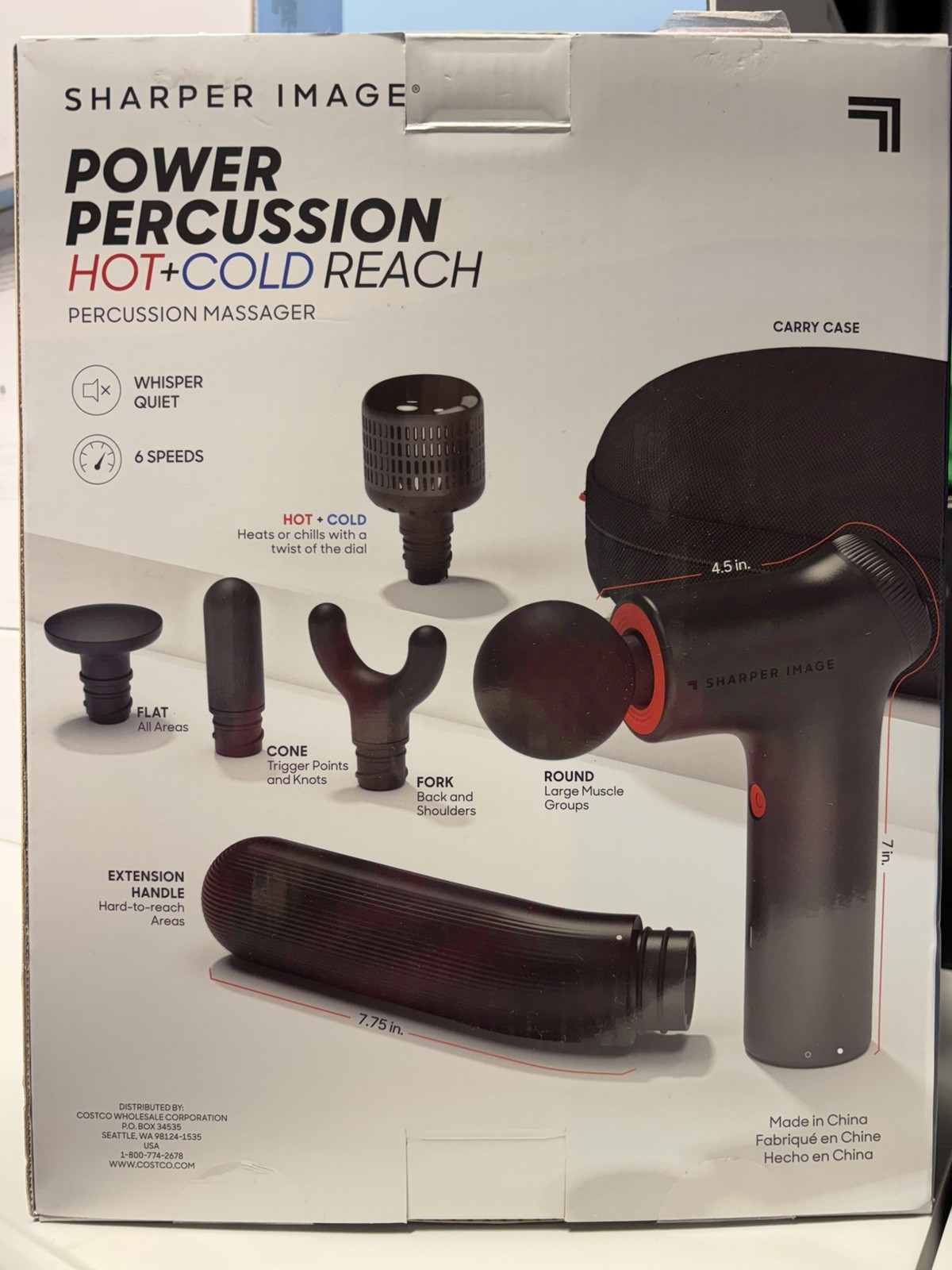 Sharper Image Power Percussion Hot & Cold Reach Percussion Massager New open box