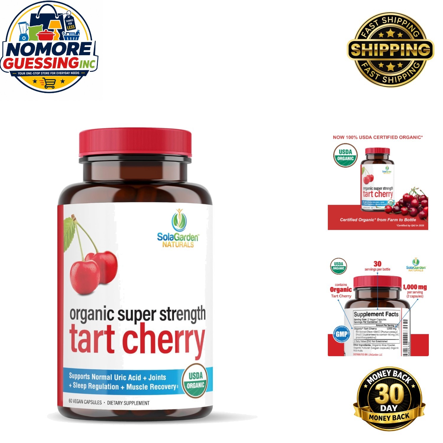 60 Capsules of Super Strength Tart Cherry – Supports Uric Acid & Recovery
