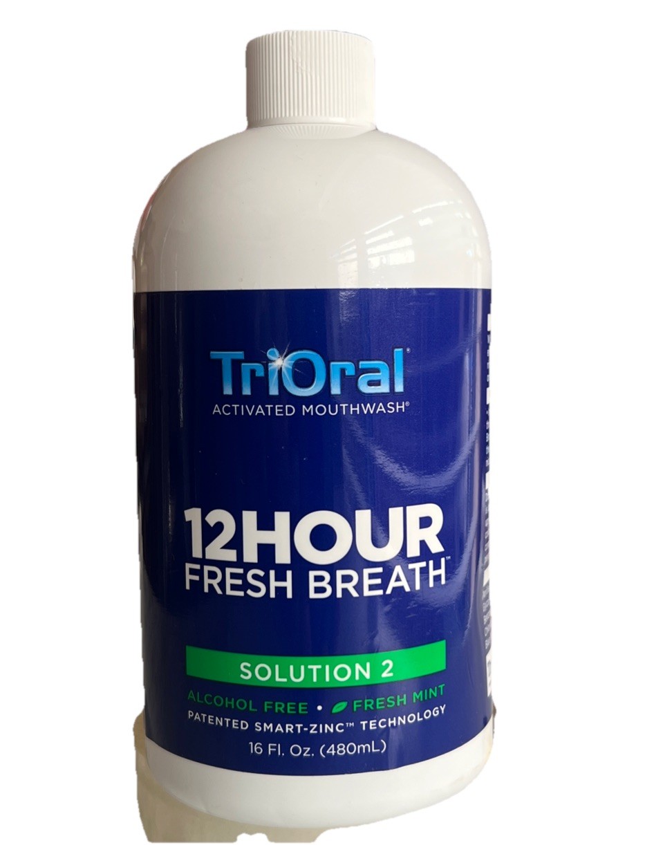 TriOral 12 Hour Fresh Breath Solution #2 Fresh Mint 16 Oz Sealed