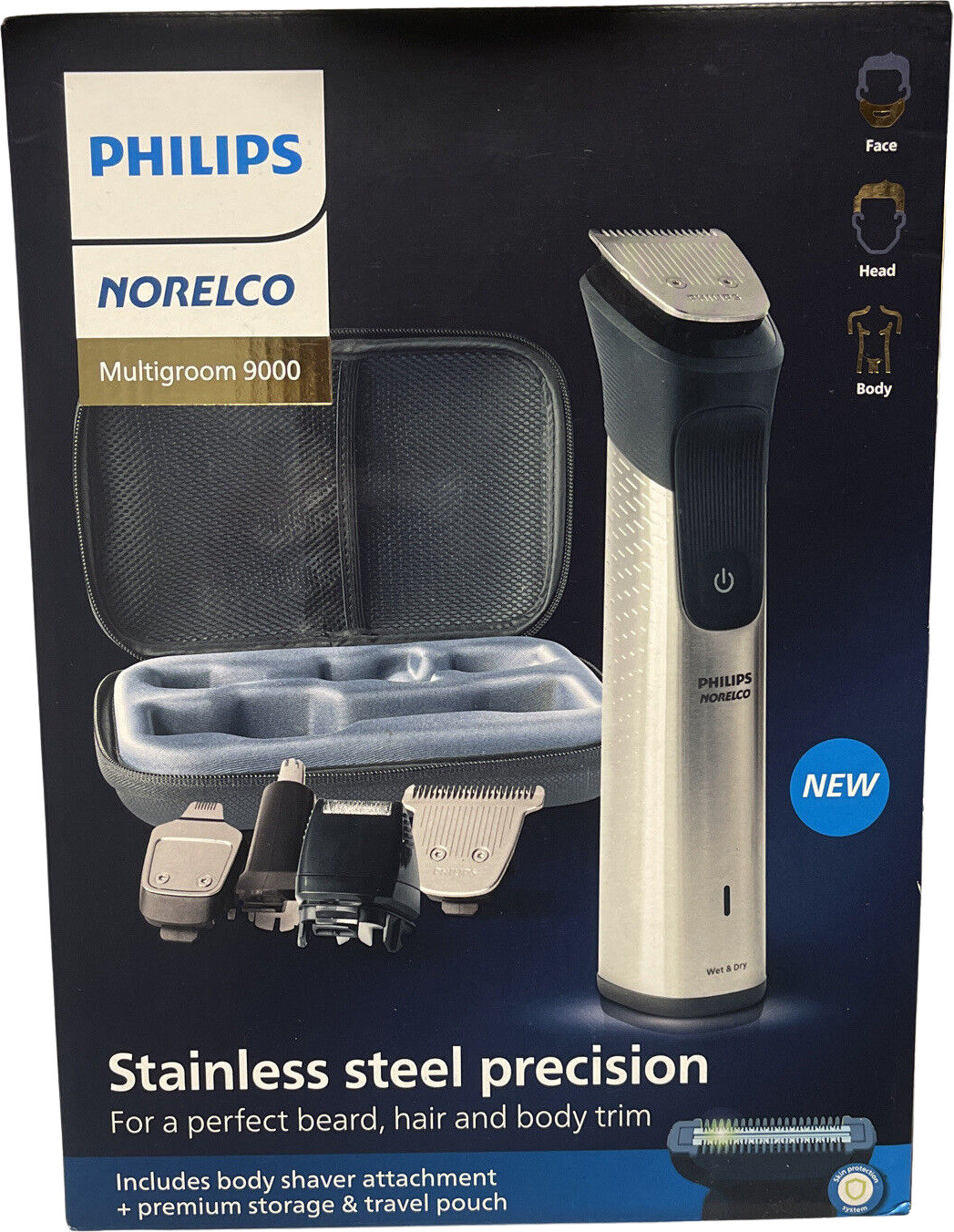 Philips Norelco Multigroom 9000 Stainless Steel Trimmer Kit (MG9510/60)