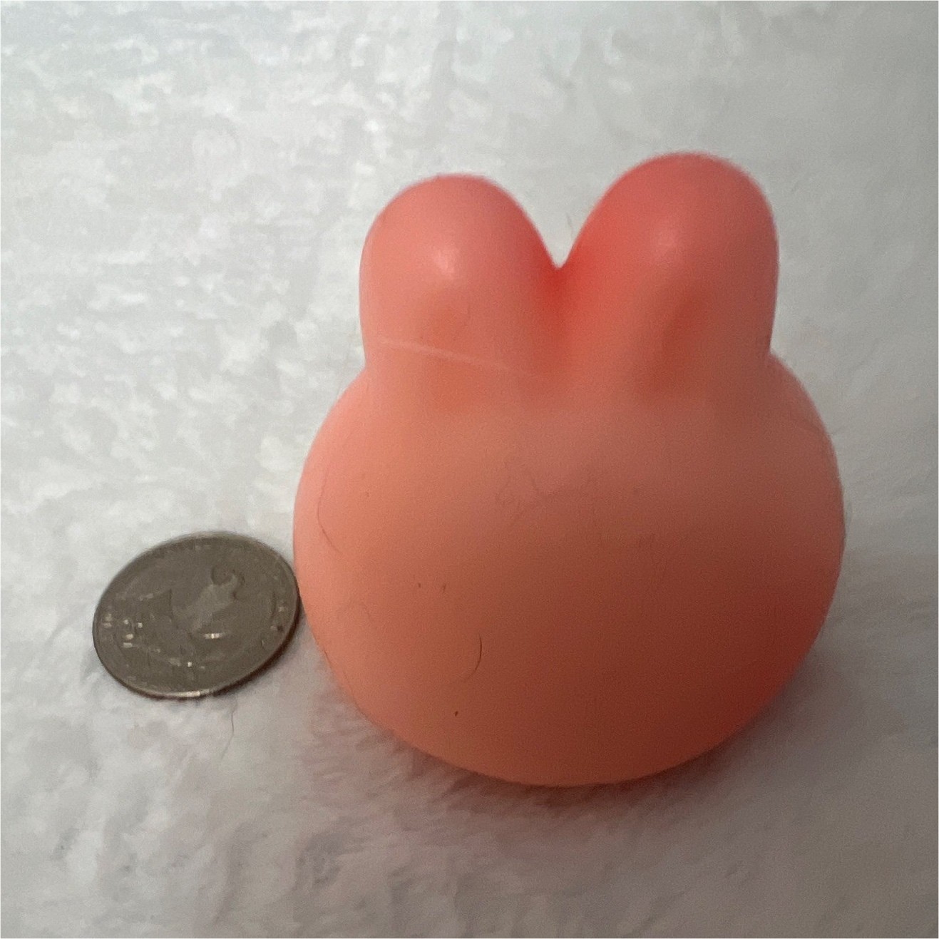 Pink Bunny Rabbit Squishy Squeeze Ball Stress Reliever Toy Soft 2 in 1 oz