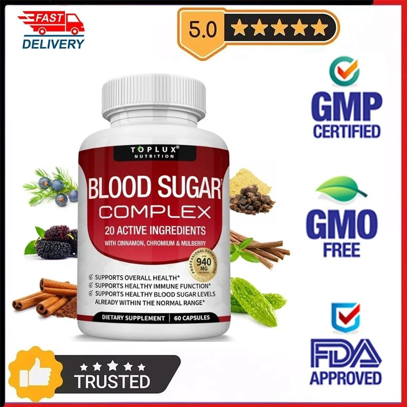 Blood Sugar Complex Supplement – Supports Healthy Blood Sugar Levels 60 Capsules