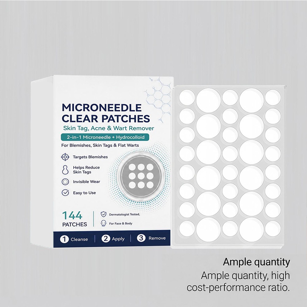 Microneedle Clear Patches, 2-in-1 Microneedle &Hydrocolloid Patch Blemish Care