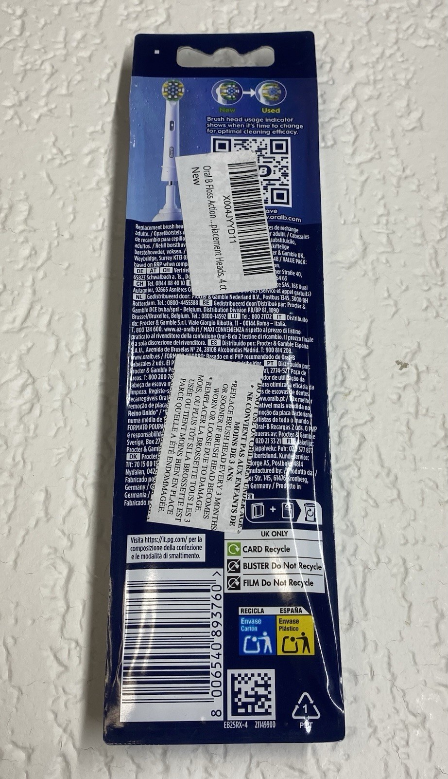 Oral B PRO Floss Action Replacement Toothbrush Heads 4 Count White EB25RX-4