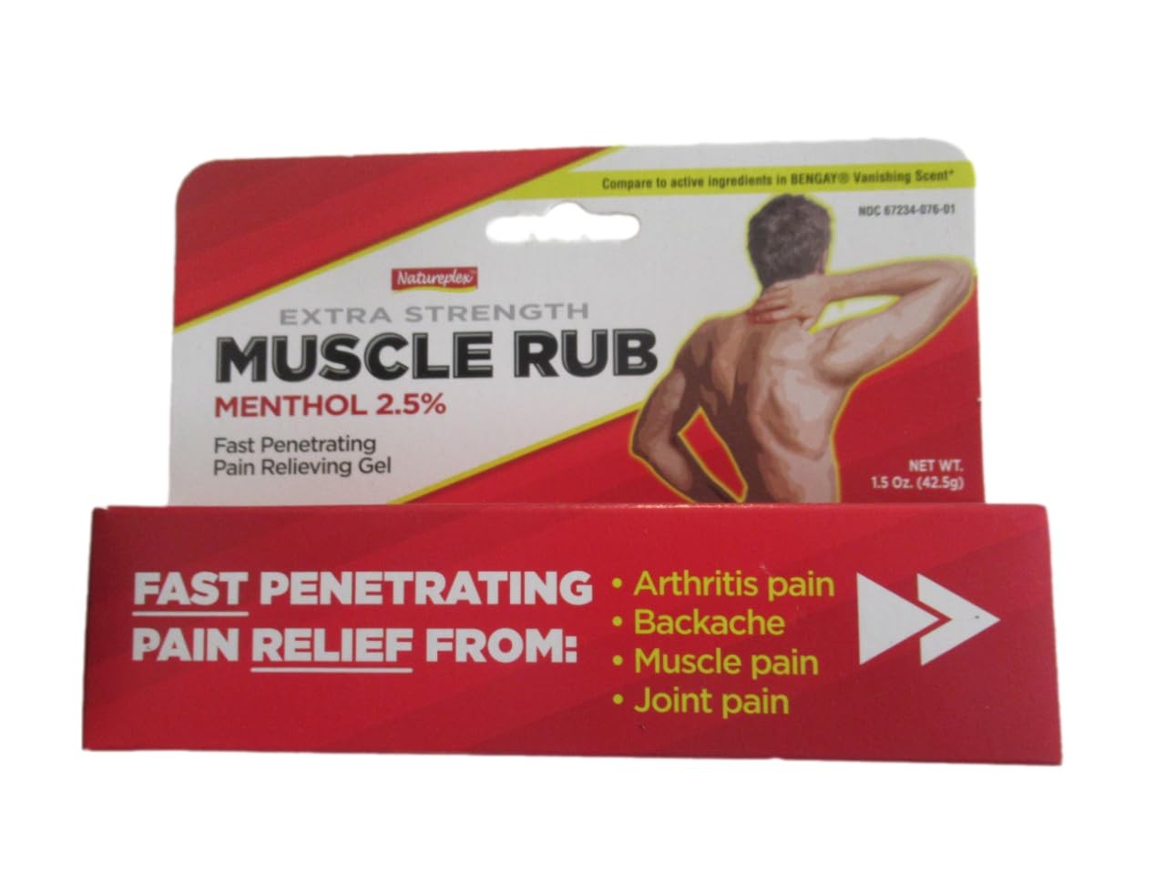 Muscle Rub Gel, Extra-Strength, 2.5% Menthol, 1.5 oz, Fast Pain Relief