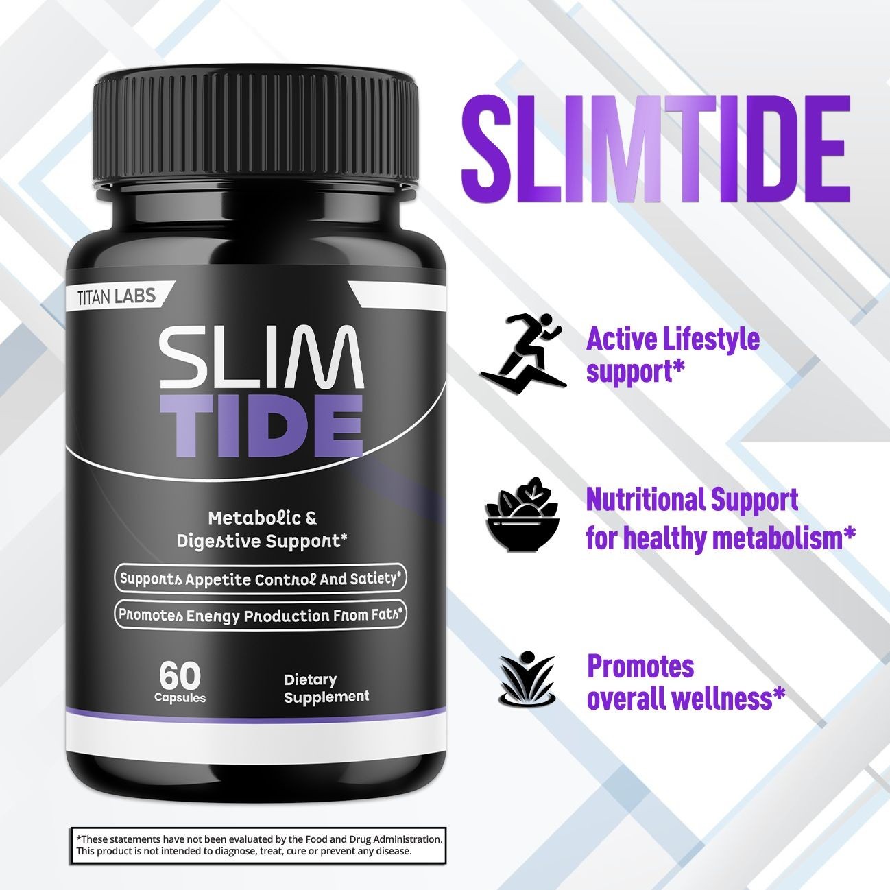 (2 Pack) Slimtide Advanced Energy And Fitness Supplement Slim Tide 120 Capsules