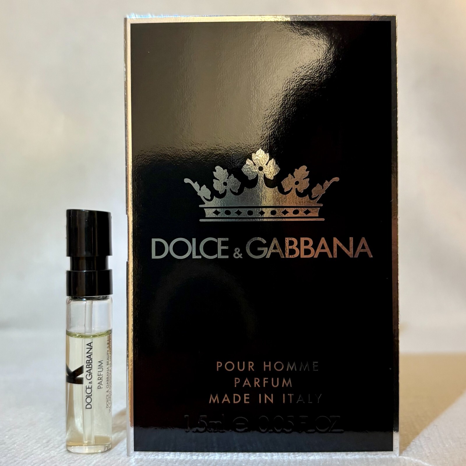 Dolce & Gabbana K King Pour Homme PARFUM Sample Spray .05oz 1.5ml *2025 Release*