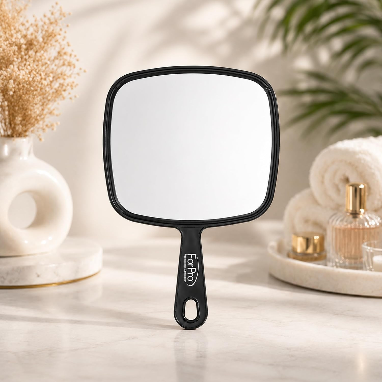 Extra Large Hand Mirror with Handle, 9″ W X 12″ L, Multi-Purpose Handheld Mirror