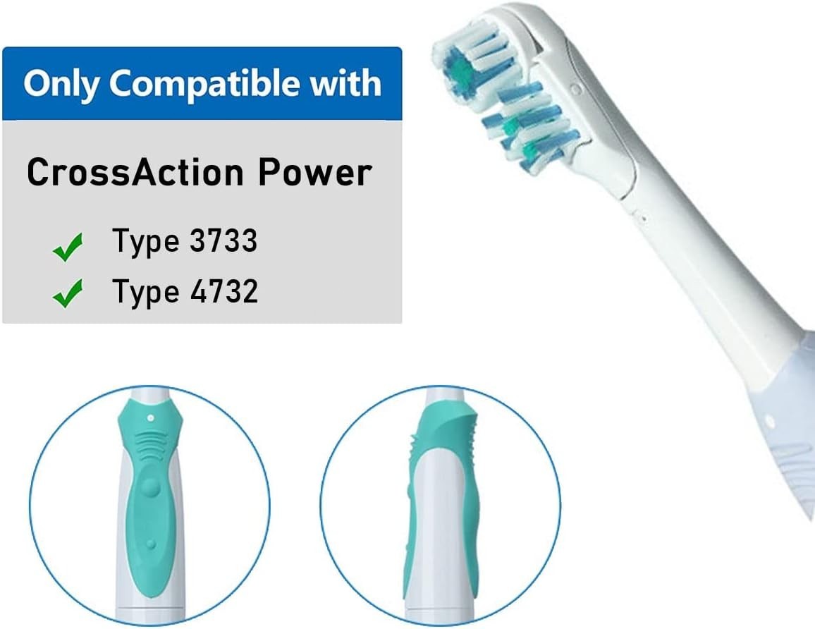 Sensitive Replacement Toothbrush Heads Compatible with Oral-B Cross Action Power