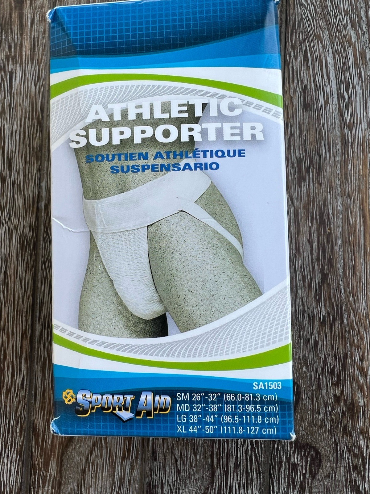 SportAid Athletic Supporter White Mens M (Waist circum. 32-38″)