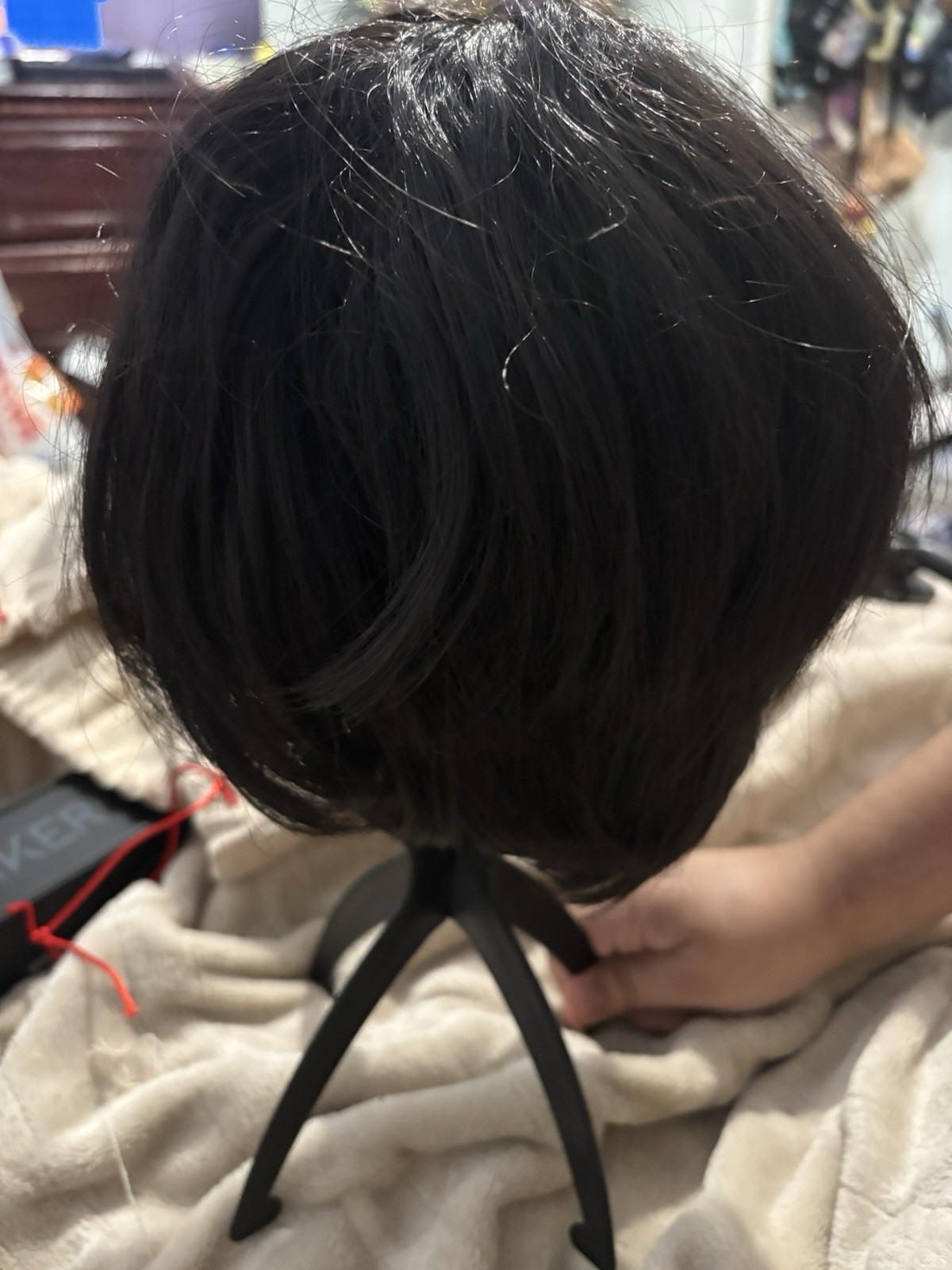 Black Straight Bob Wig Hairpiece, Natural Theme