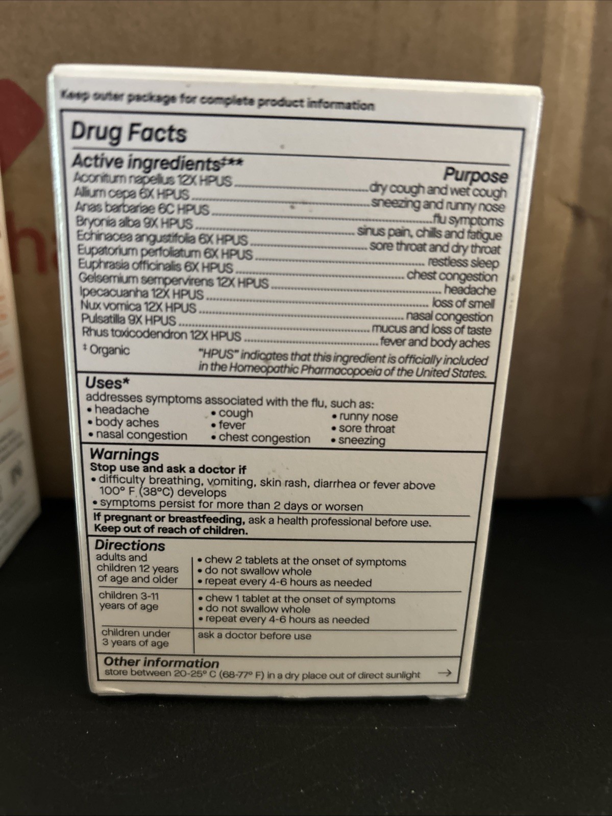 Genexa Homeopathic Flu Fix Organic Formula Non-Drowsy 60 Chewable Tablets – 2 PK