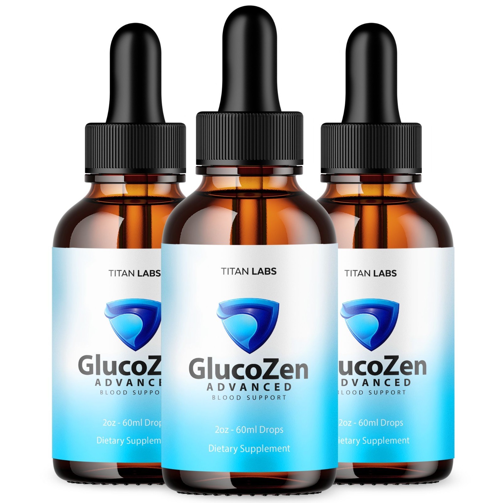 (3 Pack) GlucoZen Drops Advanced Blood Support Supplement Gluco Zen 90 Servings
