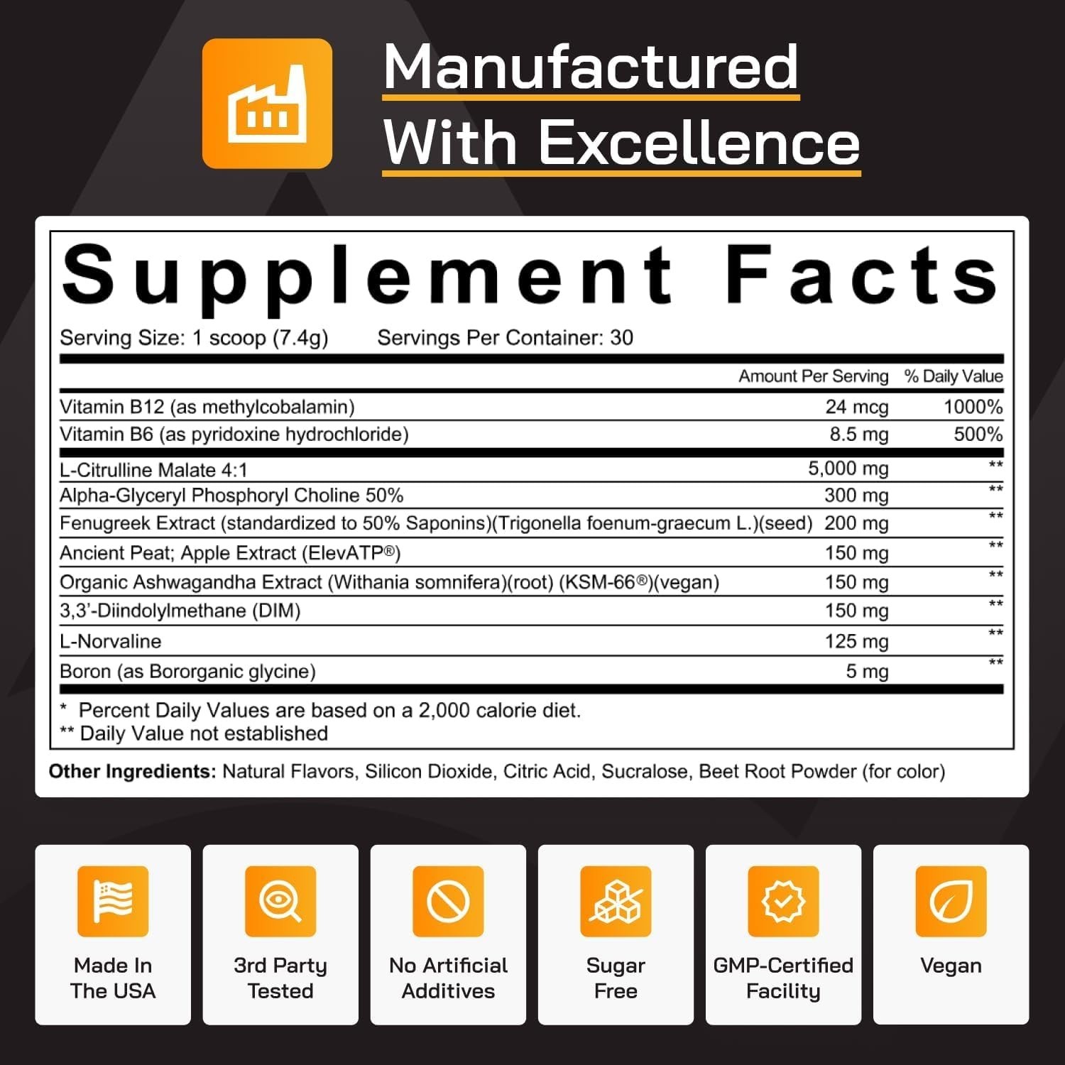 Flow – Nitric Oxide Supplements for Men – 5,000mg L-Citrulline, Supports Blood