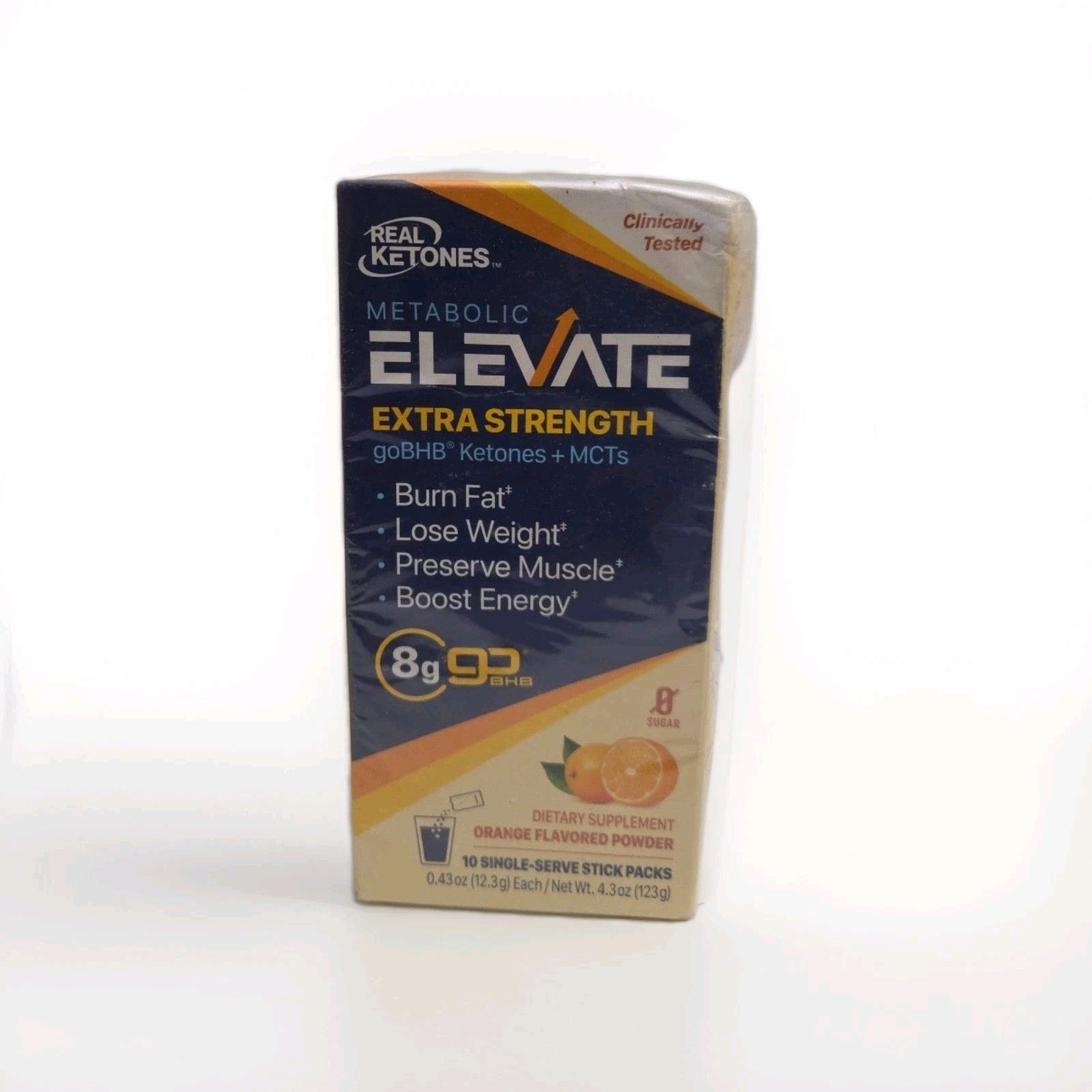 Real Ketones BHB+MCT Lean for Life Powder Sticks, Orange, 10 Count #410