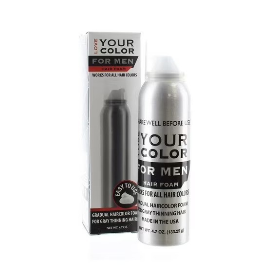 Love Your Color for men by Cosamo Gradual Hair Color Foam, 4.7 oz