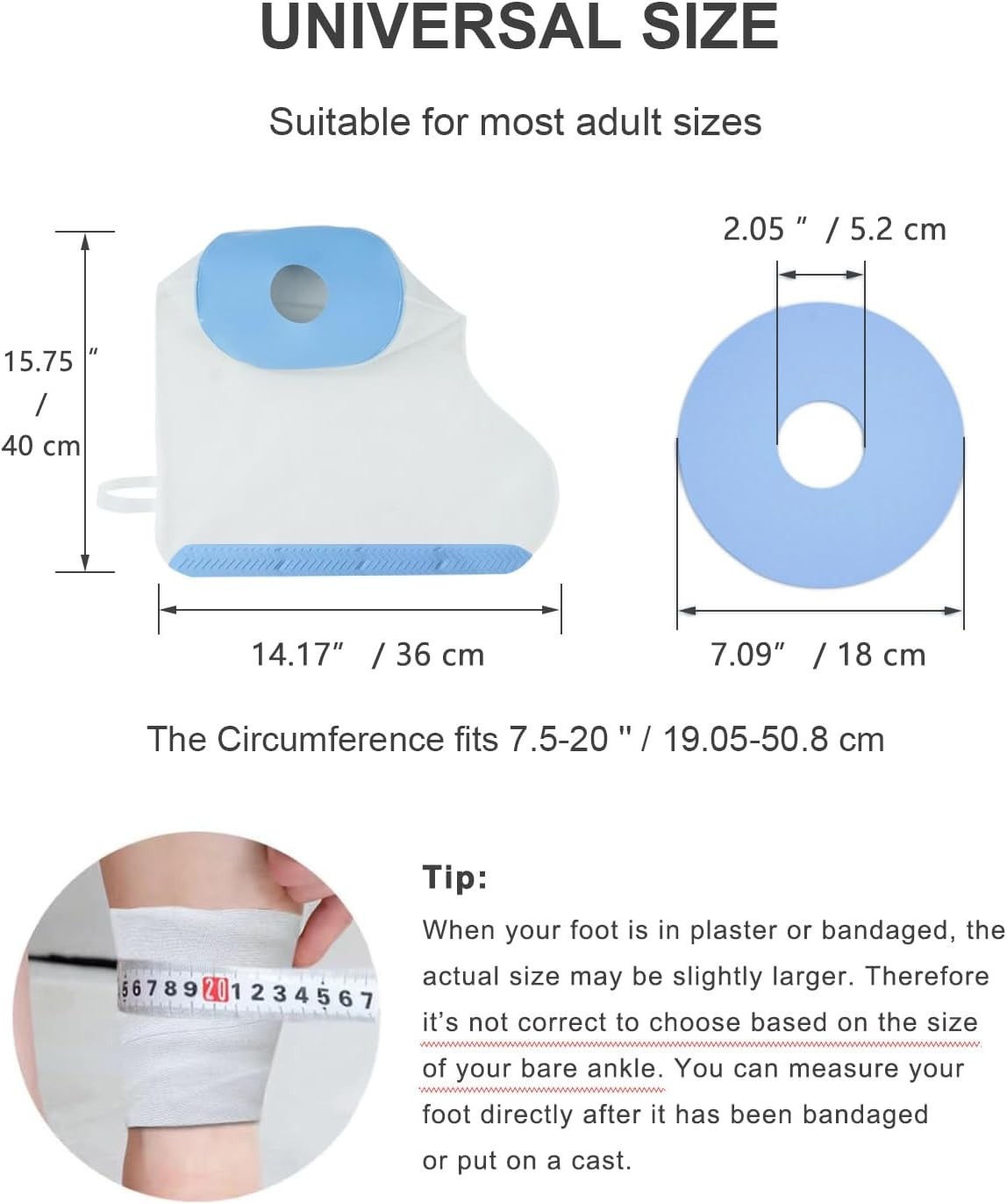 Foot Cast Shower Cover with Non-Slip Bottom, Cast Cover for Foot, Waterproof …