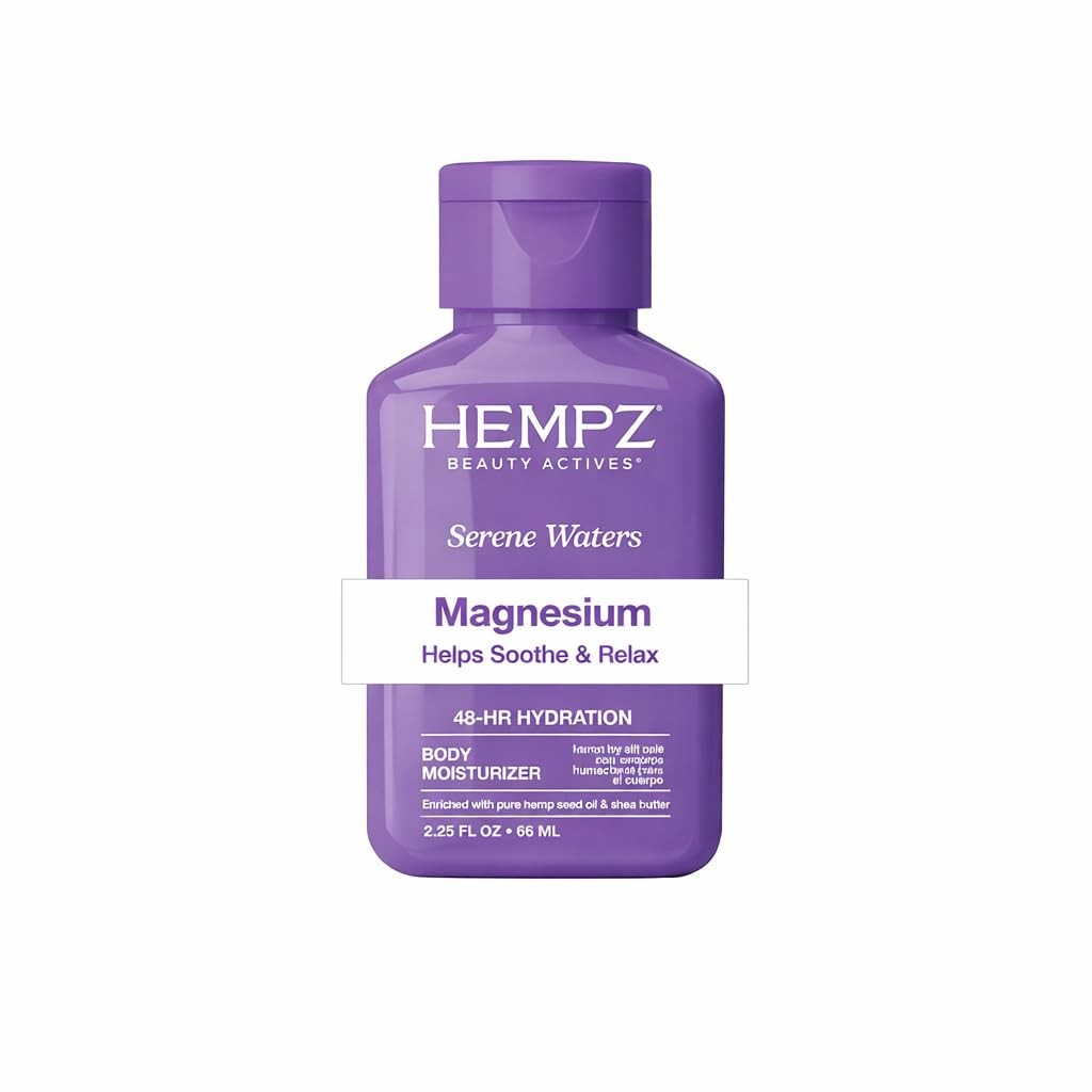 Hempz Mini Magnesium Lotion, Serene Waters Body 2.25 Fl Oz (Pack of 1), Clear