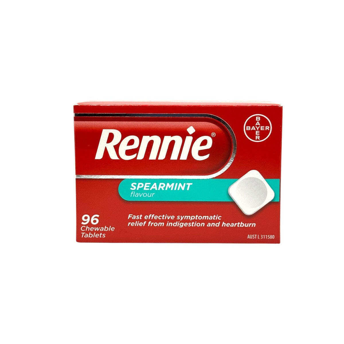 Rennie Spearmint 96 Chewable Tablets – Indigestion Relief