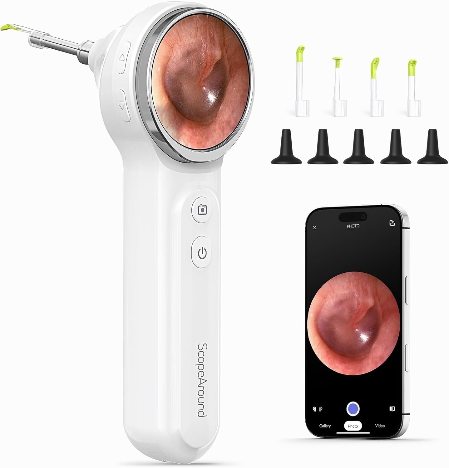 4.3mm Ear Otoscope Camera with 1.85″ Screen WiFi Compatible with Android/iPhone