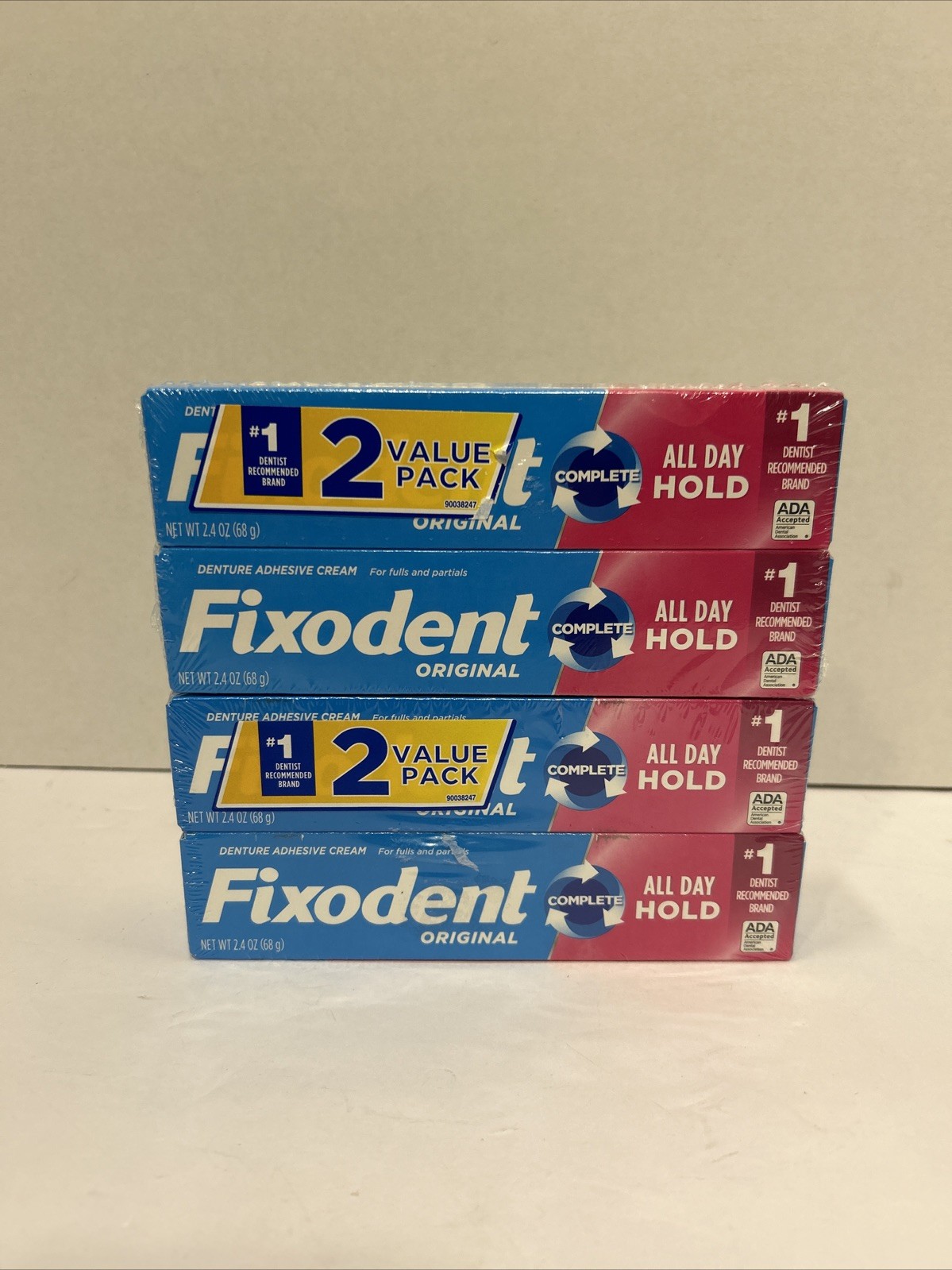 FIXODENT Complete Original Denture Adhesive Cream (Pack of 4) 2.4oz/68g- NEW