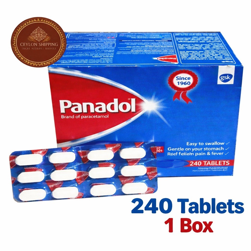 PANADOL TABLETS Paracetamol 500mg 240 Tablet 1 Box Pain Reliever,Headache Fever