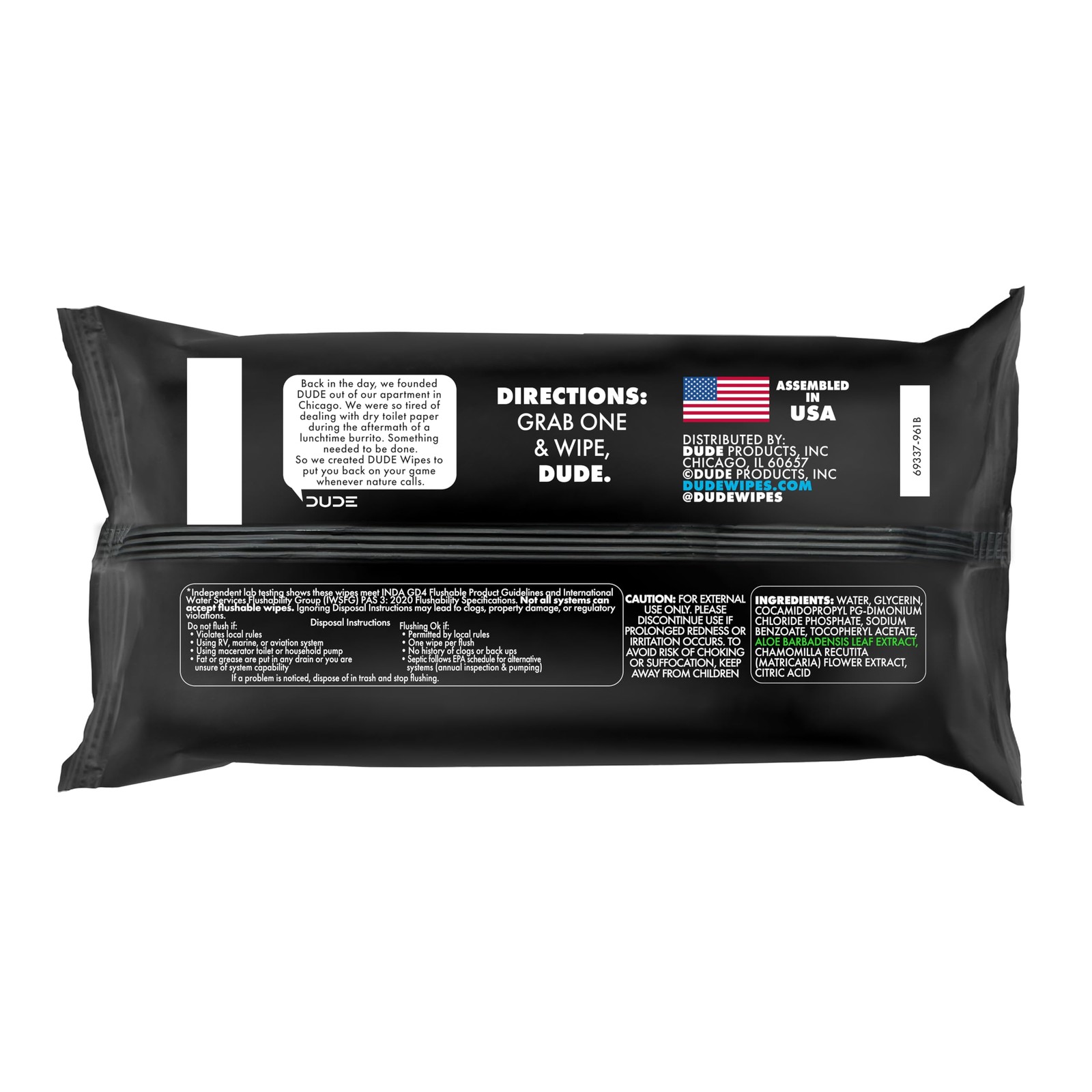 DUDE Wipes Unscented Flushable Wipes Extra Large Adult Wet Wipes for Sensitive