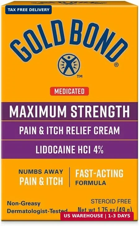 Gold Bond Medicated Maximum Strength Pain & Itch Relief Cream, Intense Itch Reli