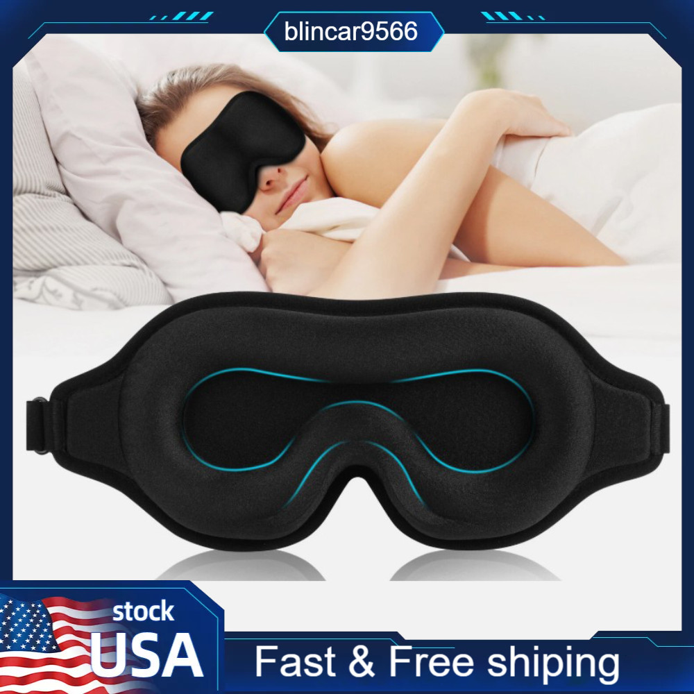3D Travel Silk Eye Mask Sleeping Soft Padded Shade Cover Rest Relax Blindfold US