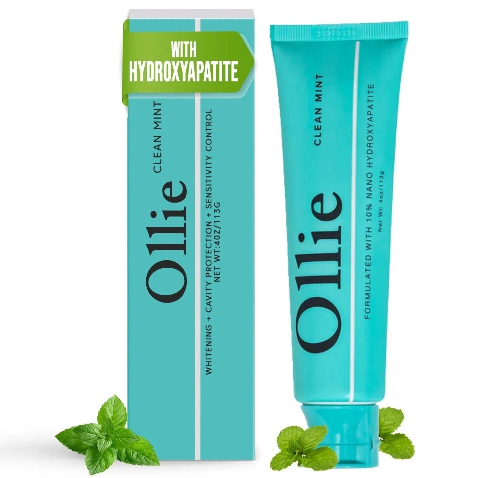 Ollie 10% Nano Hydroxyapatite Toothpaste 4oz – Fluoride Free Sensitive Whitening