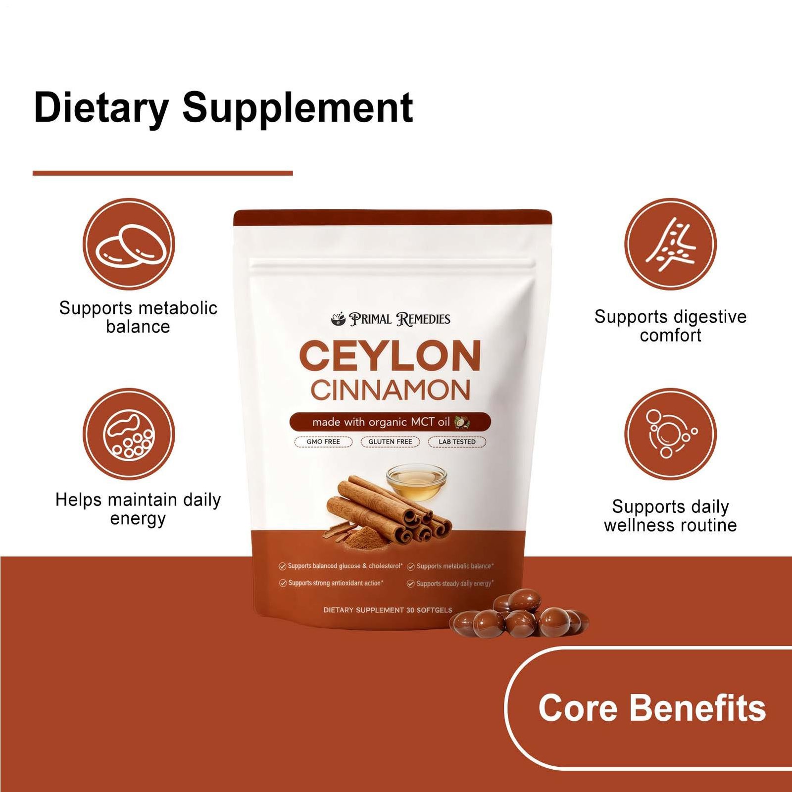 (2 PACK) Ceylon Cinnamon Softgels, Ceylon Cinnamon Soft Gels 7200Mg Equivalent