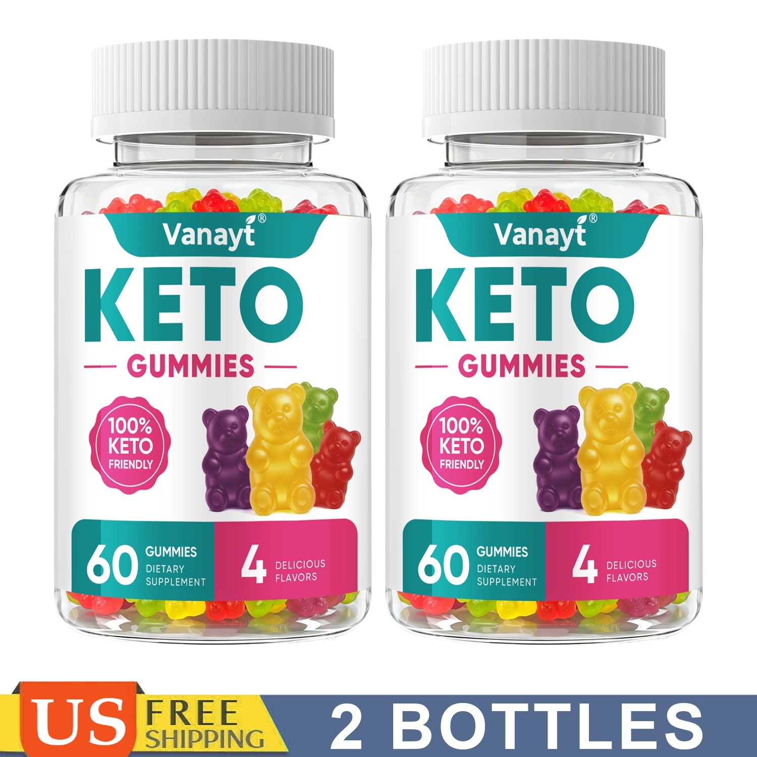 2 x Keto ACV Gummies Apple Cider Vinegar Dietary Supplement for Keto Support
