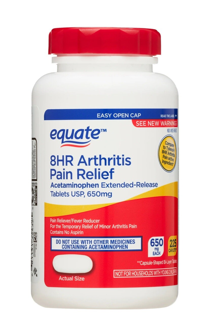 Equate 8HR Arthritis Pain Relief Extended-Release Caplets, 650 mg, 225 Count