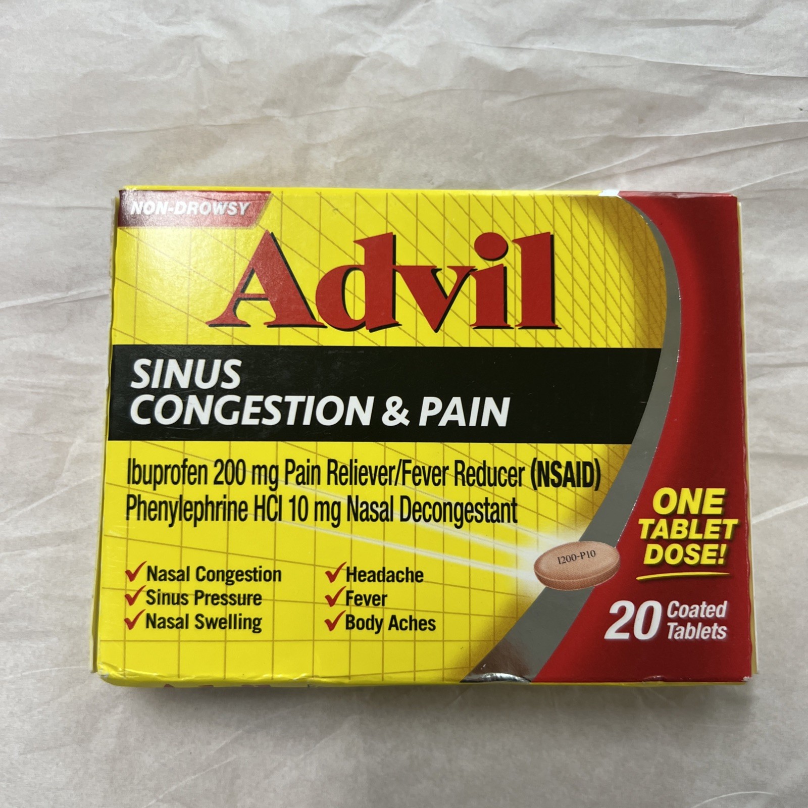 LOT OF TEN Advil Sinus Congestion and Pain, Relief Medicine Exp 5/26