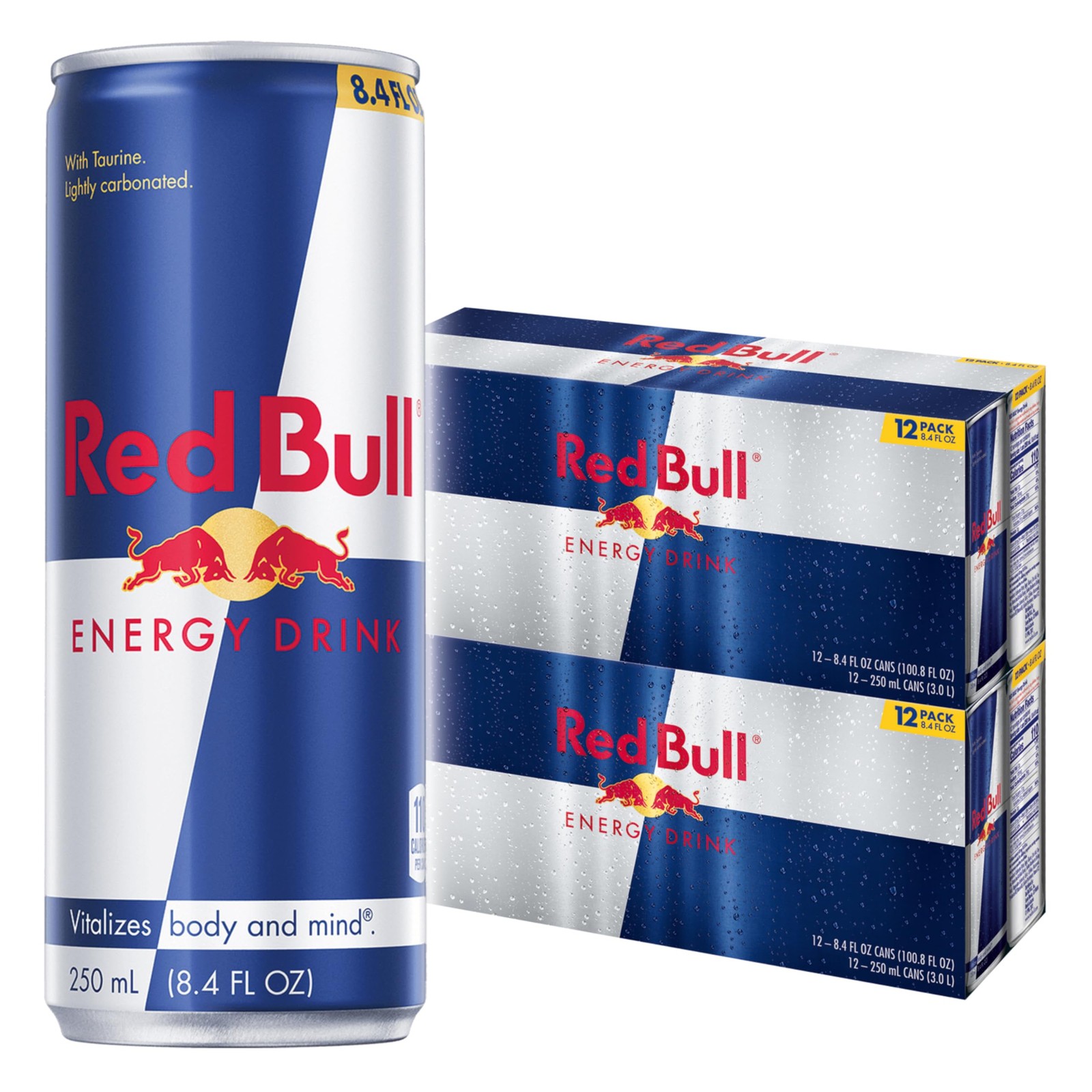 Red Bull Energy Drink 8.4 Fl Oz 24 Pack Original Cans Case 2 Packs of 12 Pcs