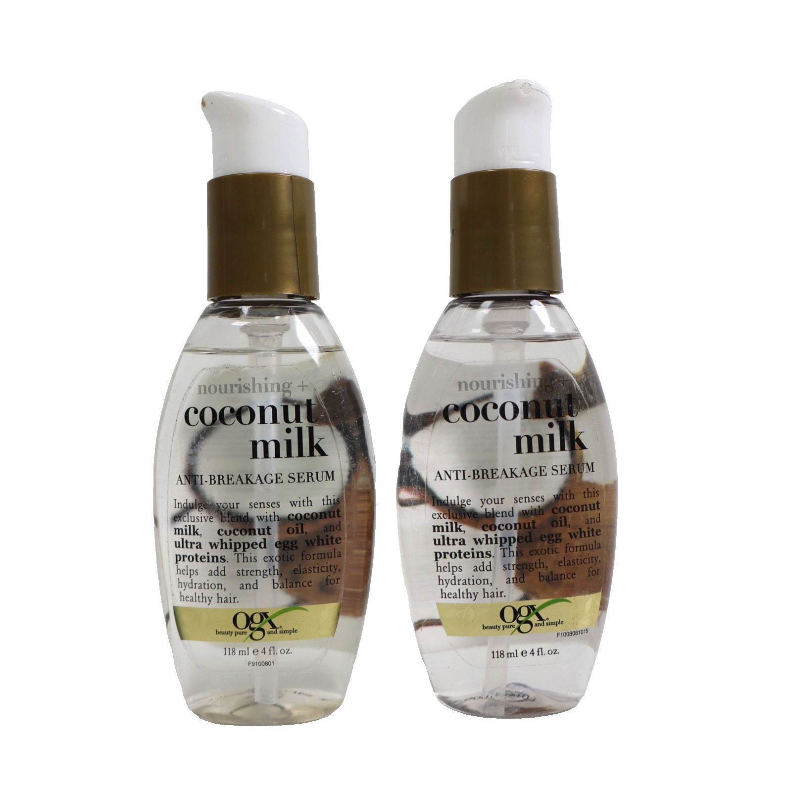2 PACK OGX Nourishing + Coconut Milk Anti-Breakage 4 fl oz Serums w/ Coconut Oil