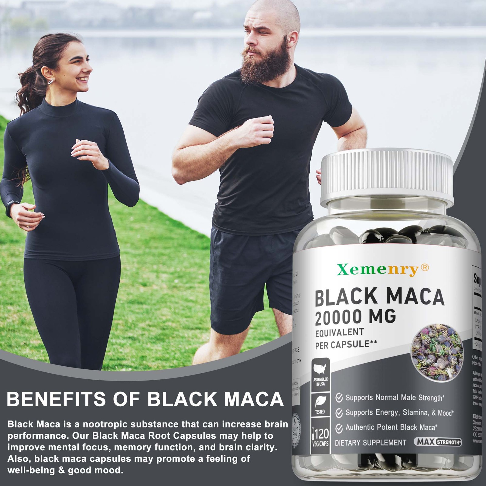 Black Maca Capsules – Testosterone Booster, Support, Energy, Endurance, Desire