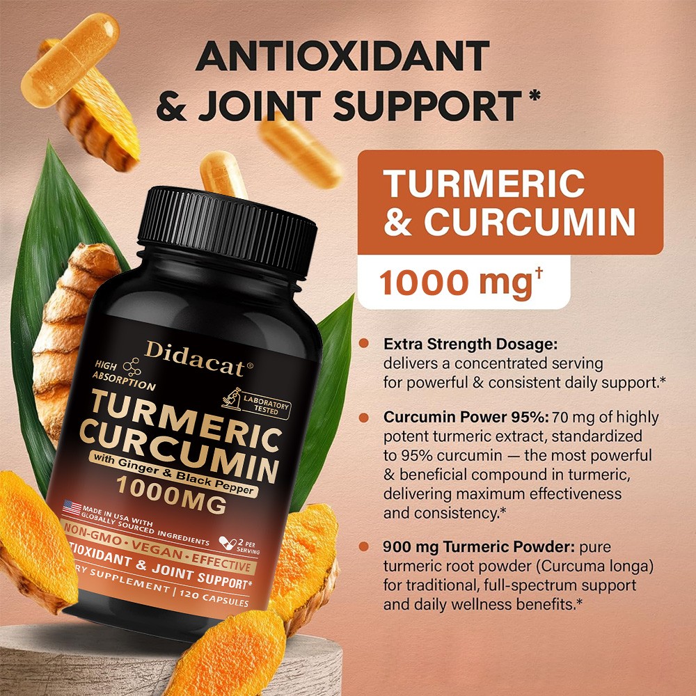 Organic curcumin complex formula: Health support, revitalizing body and mind.